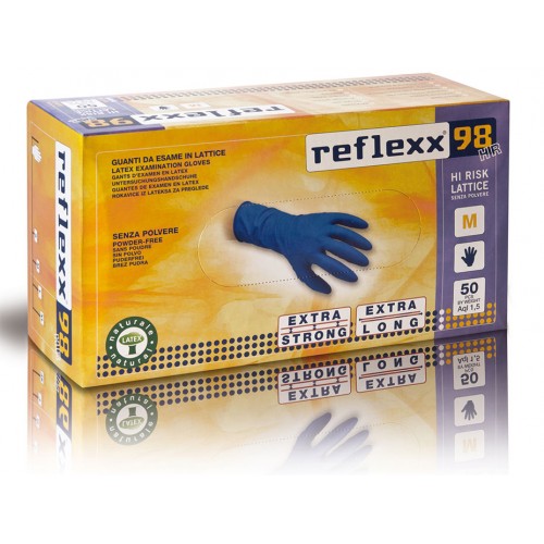 Reflexx 98 HR 50ks. latexové rukavice bez púdru EXTRA SILNÉ