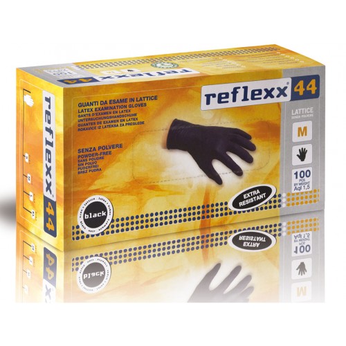 Reflexx 44 100ks. latexové rukavice čierne