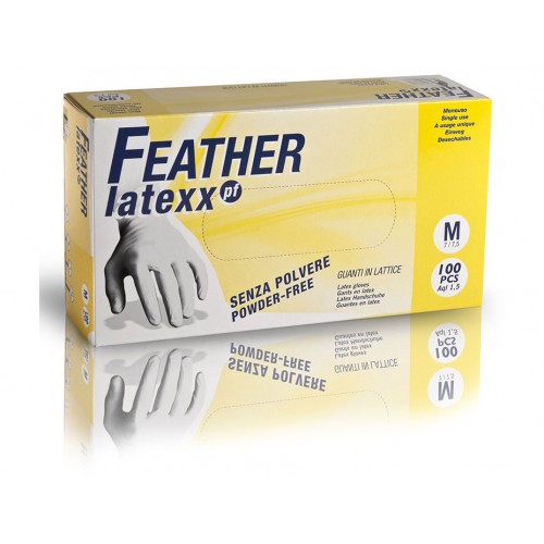 FEATHER latexx PF 100ks. latexové rukavice bez púdru