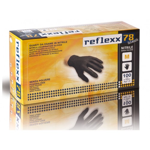 Reflexx 78 Black 100ks. nitrilové rukavice bez púdru