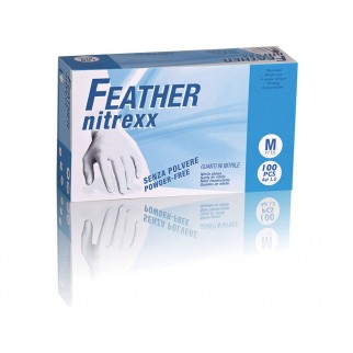 FEATHER nitrexx 100ks. nitrilové rukavice bez púdru