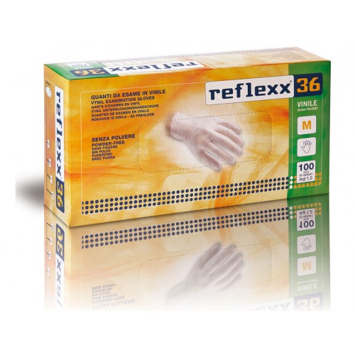 Reflexx 36 100ks. vinylové rukavice bez púdru